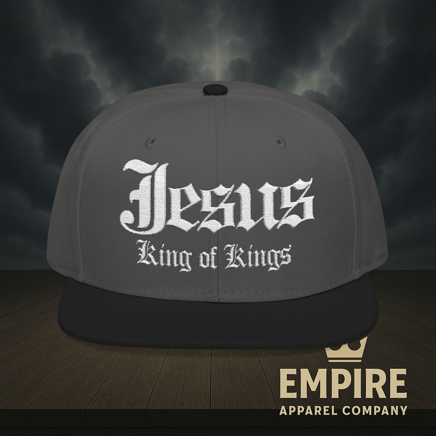 Embroidered Snapback Cap - Jesus King of Kings Hat