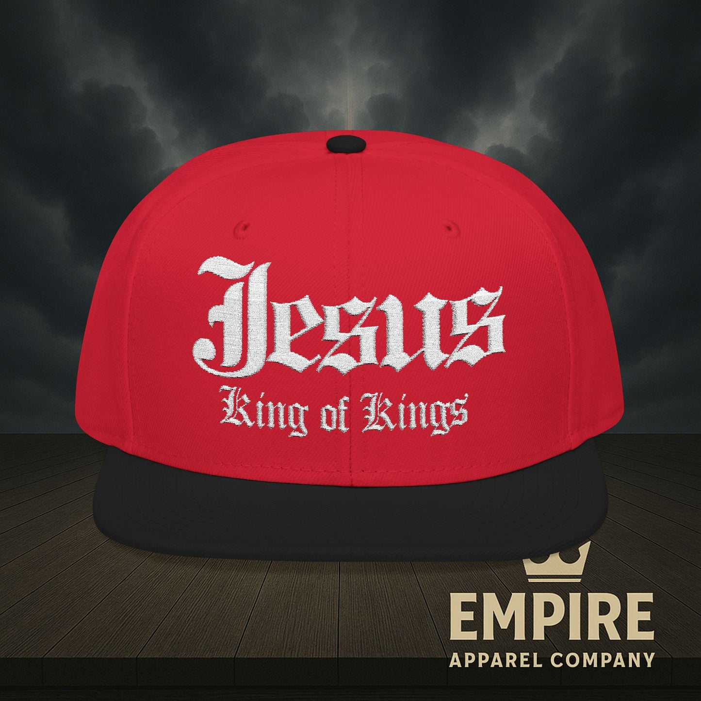 Embroidered Snapback Cap - Jesus King of Kings Hat