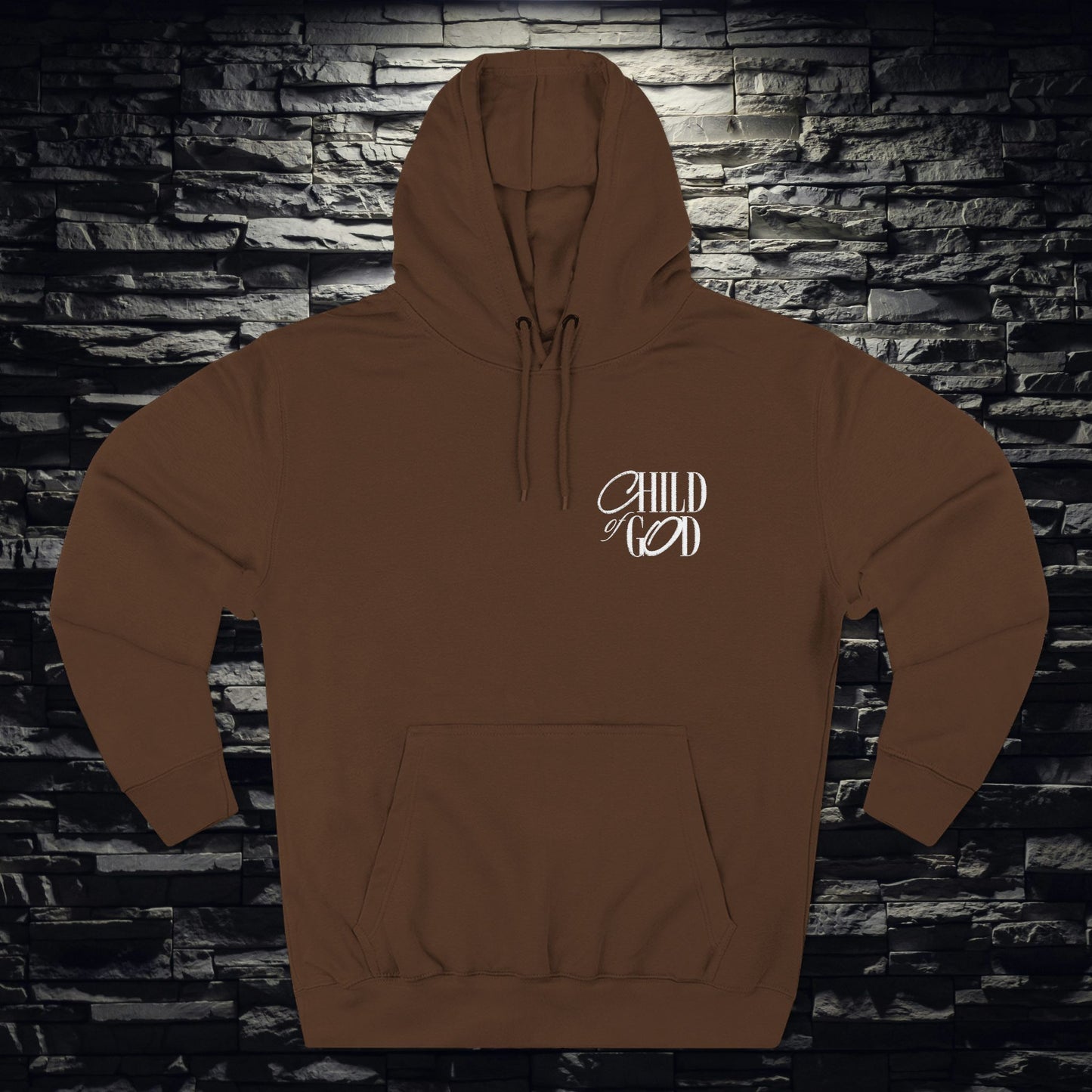 Child of God Three-Panel Fleece Hoodie, Christian Faith-Based Hoodie, Religious Embroidered Sweatshirt, Inspirational Gift for Believers