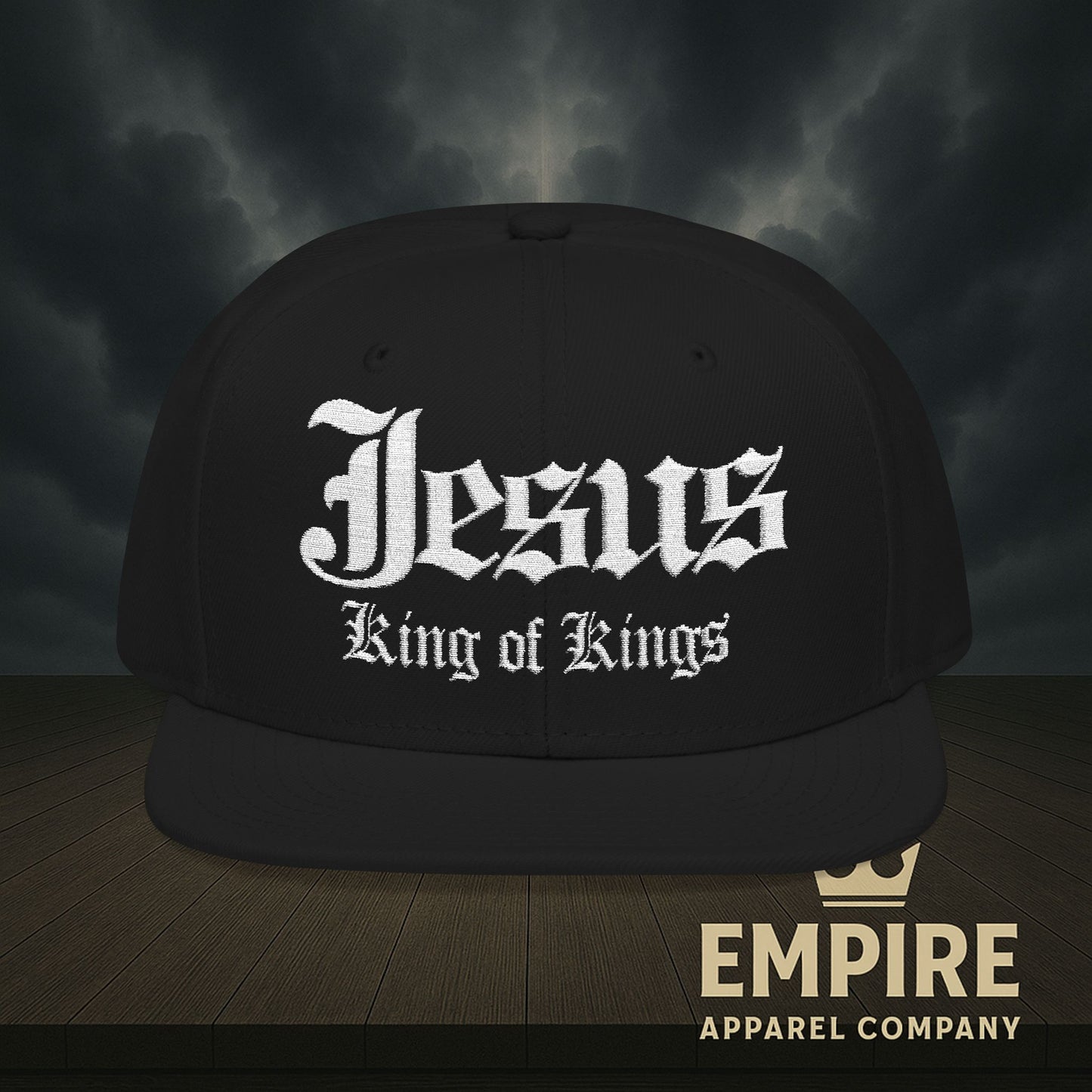 Embroidered Snapback Cap - Jesus King of Kings Hat