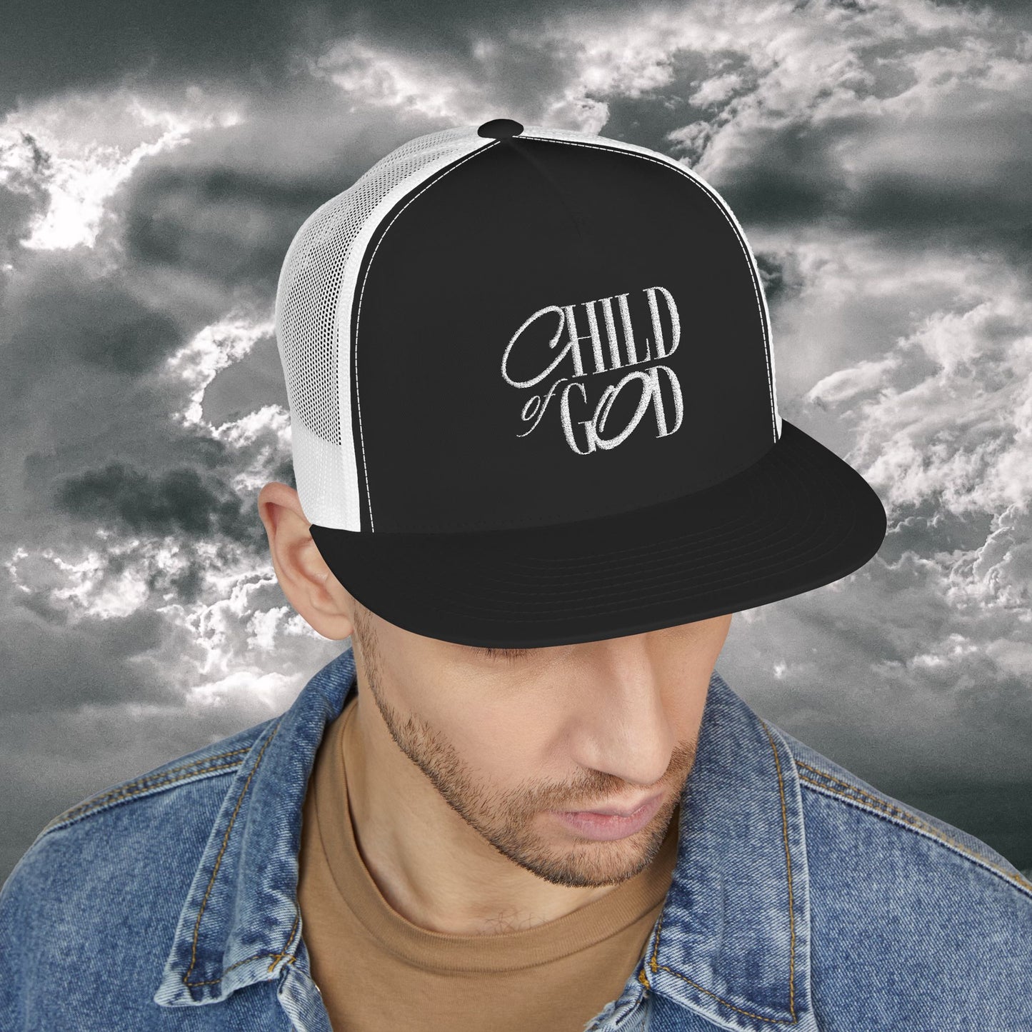 Embroidered Trucker Cap, Stylish Hat, Child of God Design, Faith-Based Apparel, Perfect Gift for Outdoor Activities, Summer Fashion