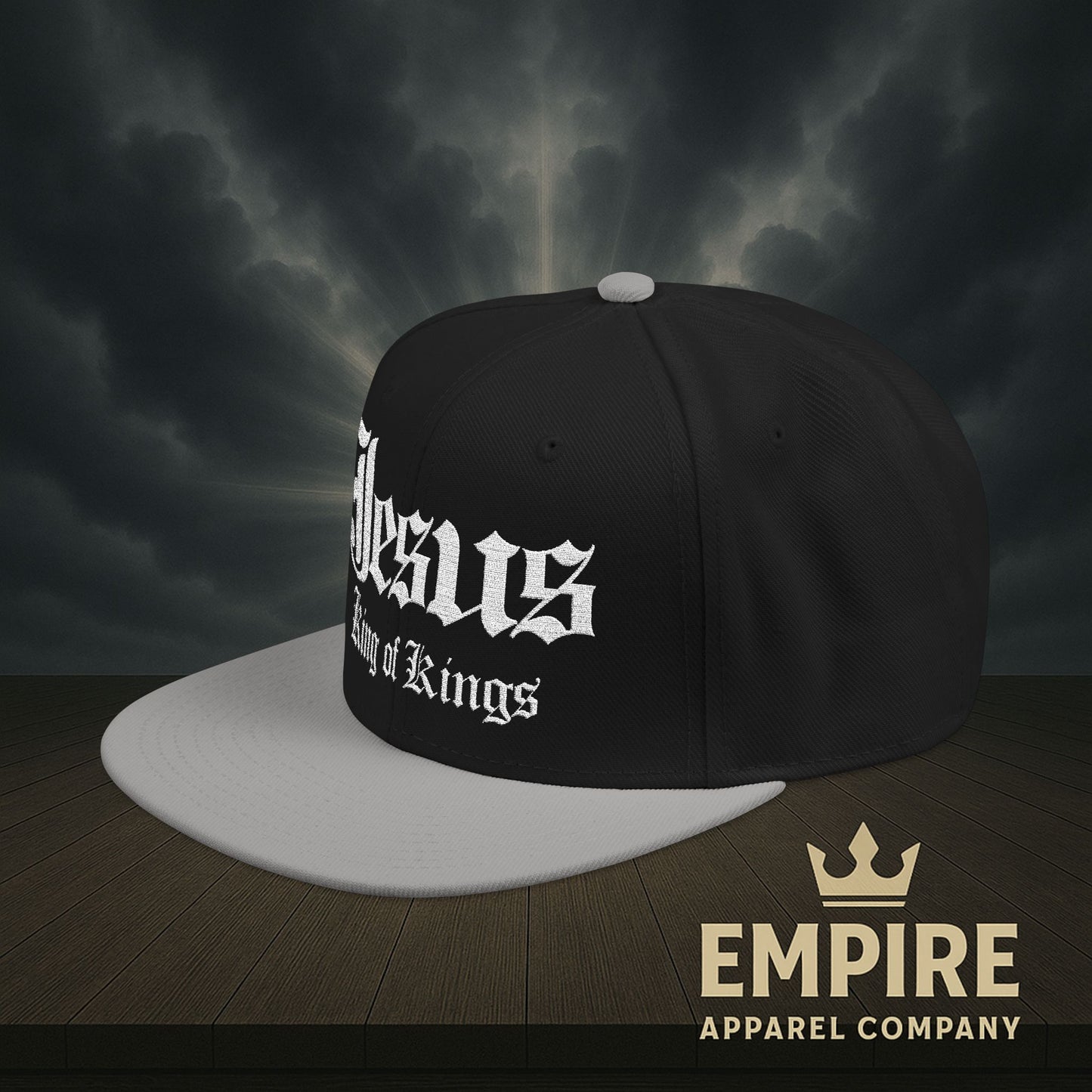 Embroidered Snapback Cap - Jesus King of Kings Hat