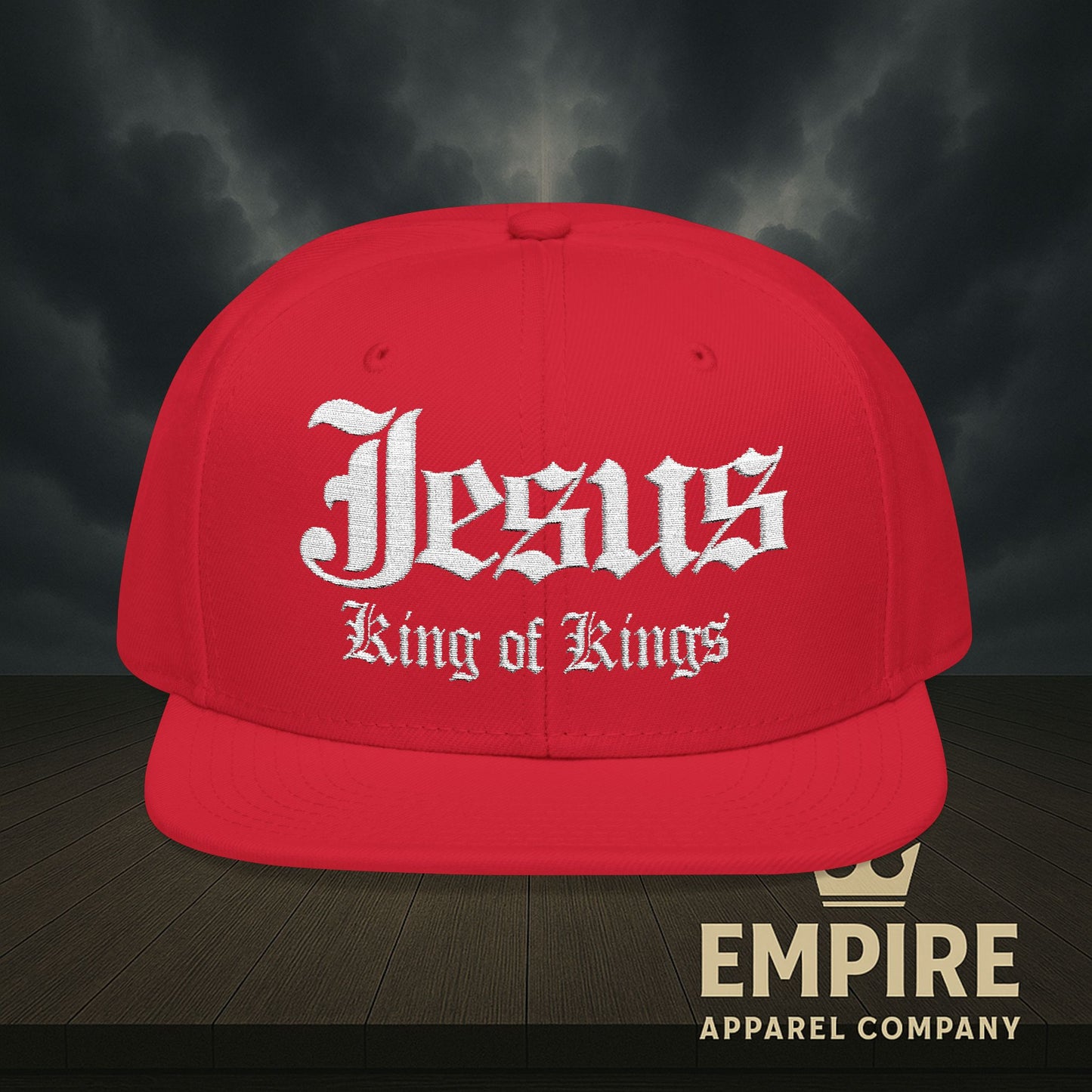 Embroidered Snapback Cap - Jesus King of Kings Hat