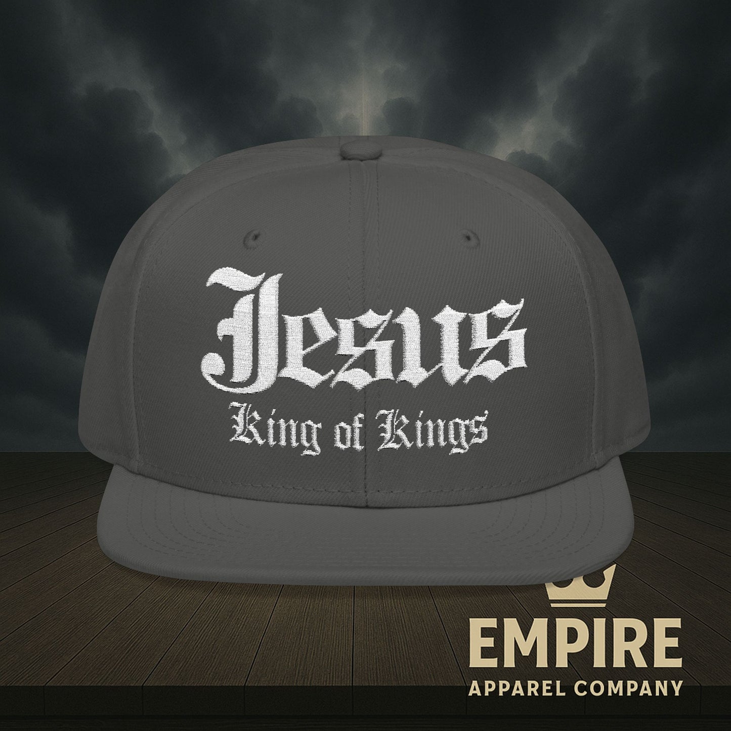 Embroidered Snapback Cap - Jesus King of Kings Hat