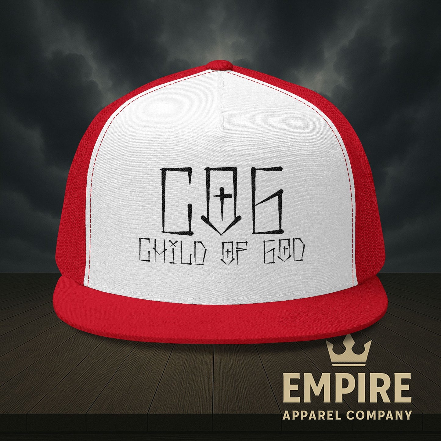 Child of God 5 Panel Trucker Cap, Embroidered Hat, Faith-Based Apparel, Religious Gift, Stylish Headwear, Outdoor Accessories