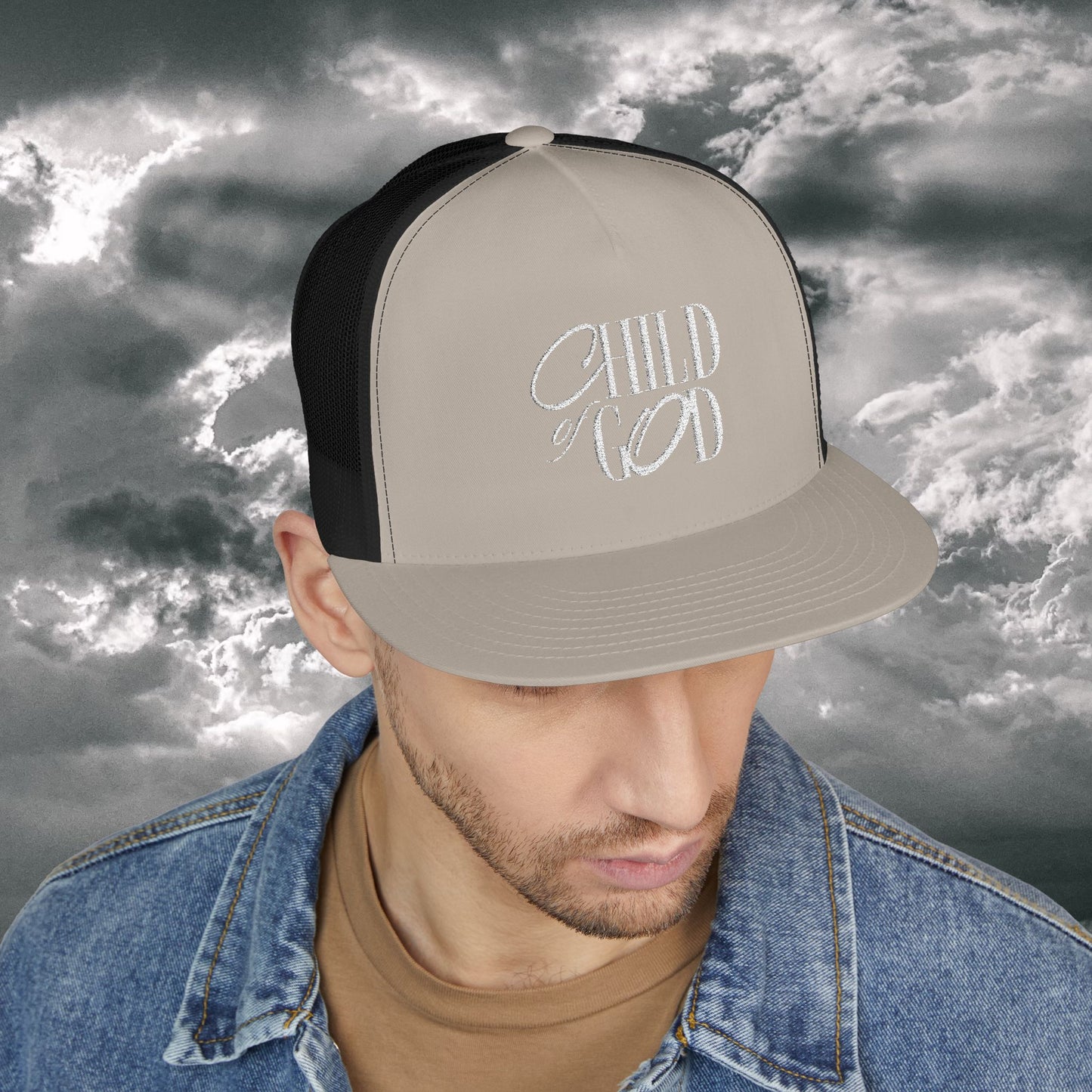 Embroidered Trucker Cap, Stylish Hat, Child of God Design, Faith-Based Apparel, Perfect Gift for Outdoor Activities, Summer Fashion