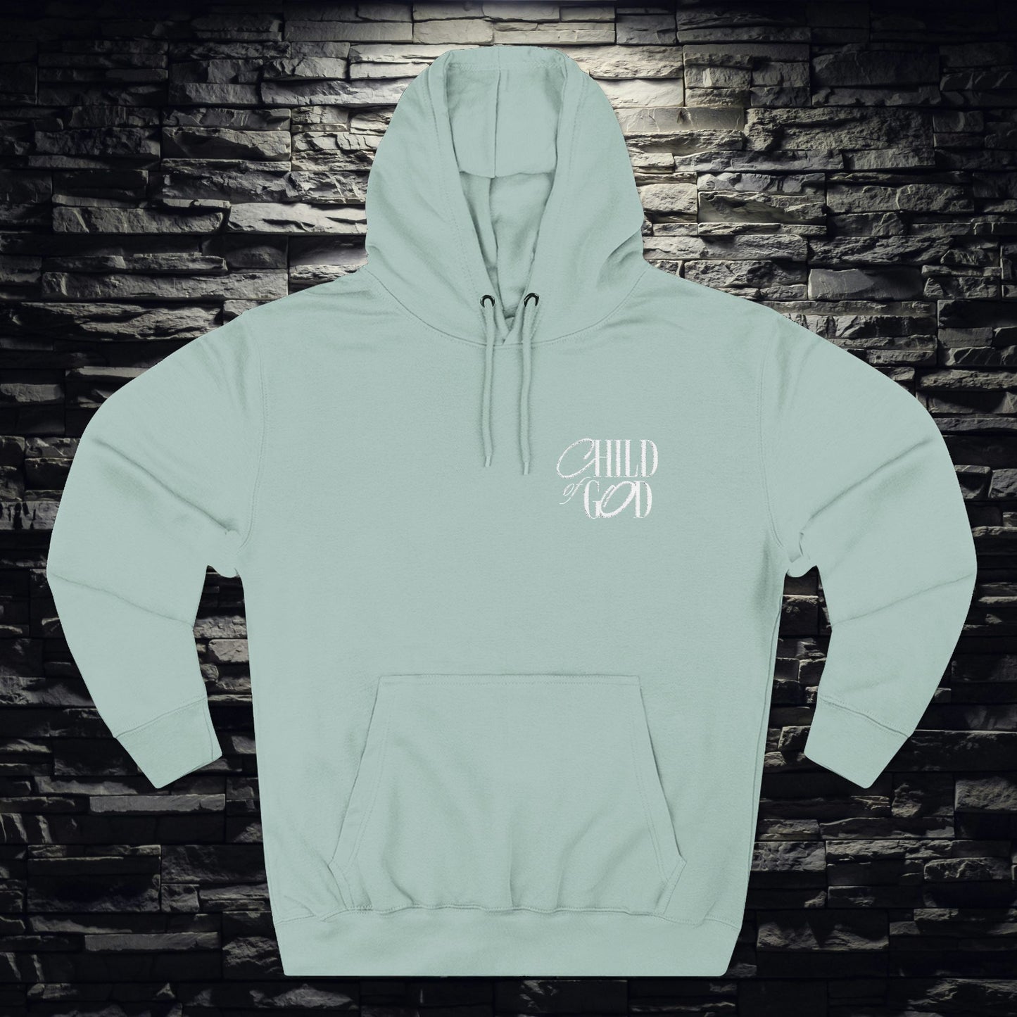 Child of God Three-Panel Fleece Hoodie, Christian Faith-Based Hoodie, Religious Embroidered Sweatshirt, Inspirational Gift for Believers
