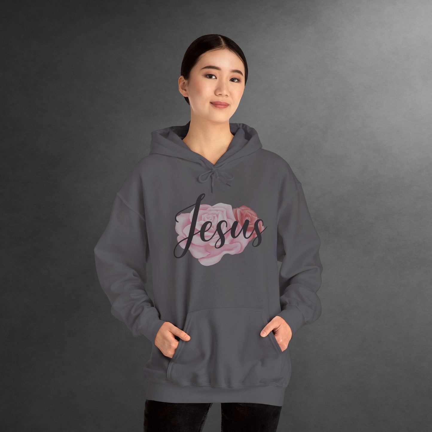 Jesus Hoodie with Roses, Christian Floral Sweatshirt, Faith-Based Hoodie, Scripture Apparel for Women
