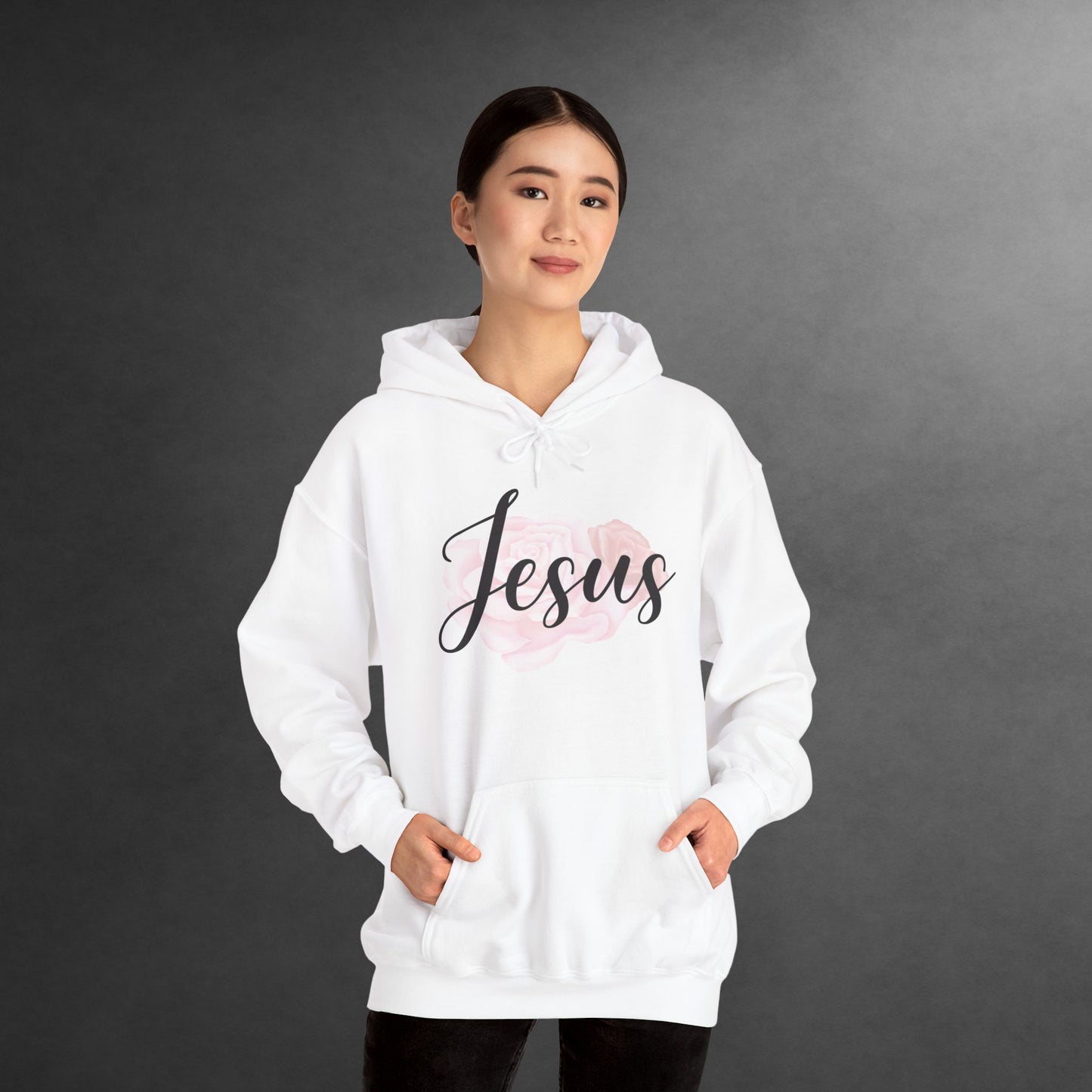 Jesus Hoodie with Roses, Christian Floral Sweatshirt, Faith-Based Hoodie, Scripture Apparel for Women