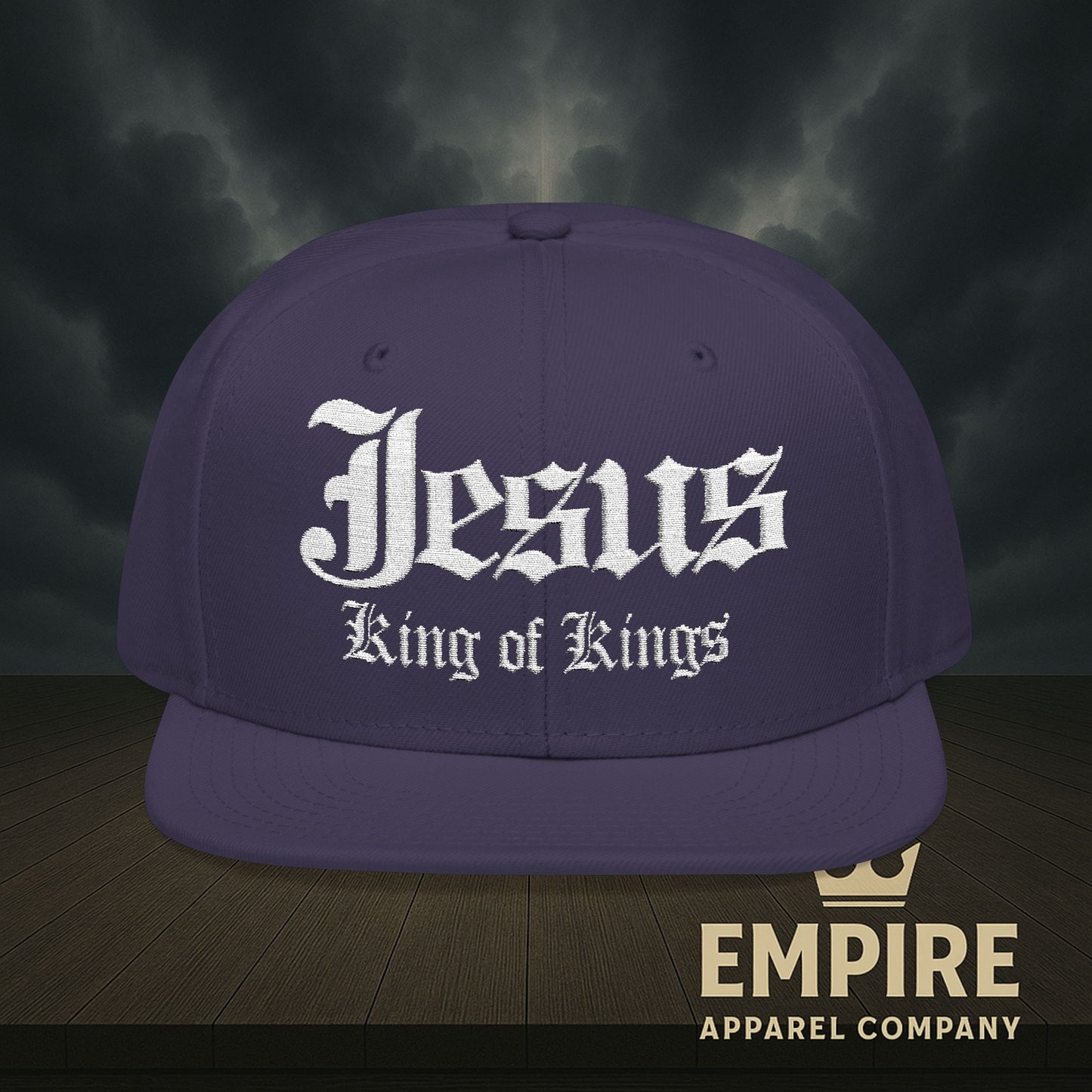 Embroidered Snapback Cap - Jesus King of Kings Hat