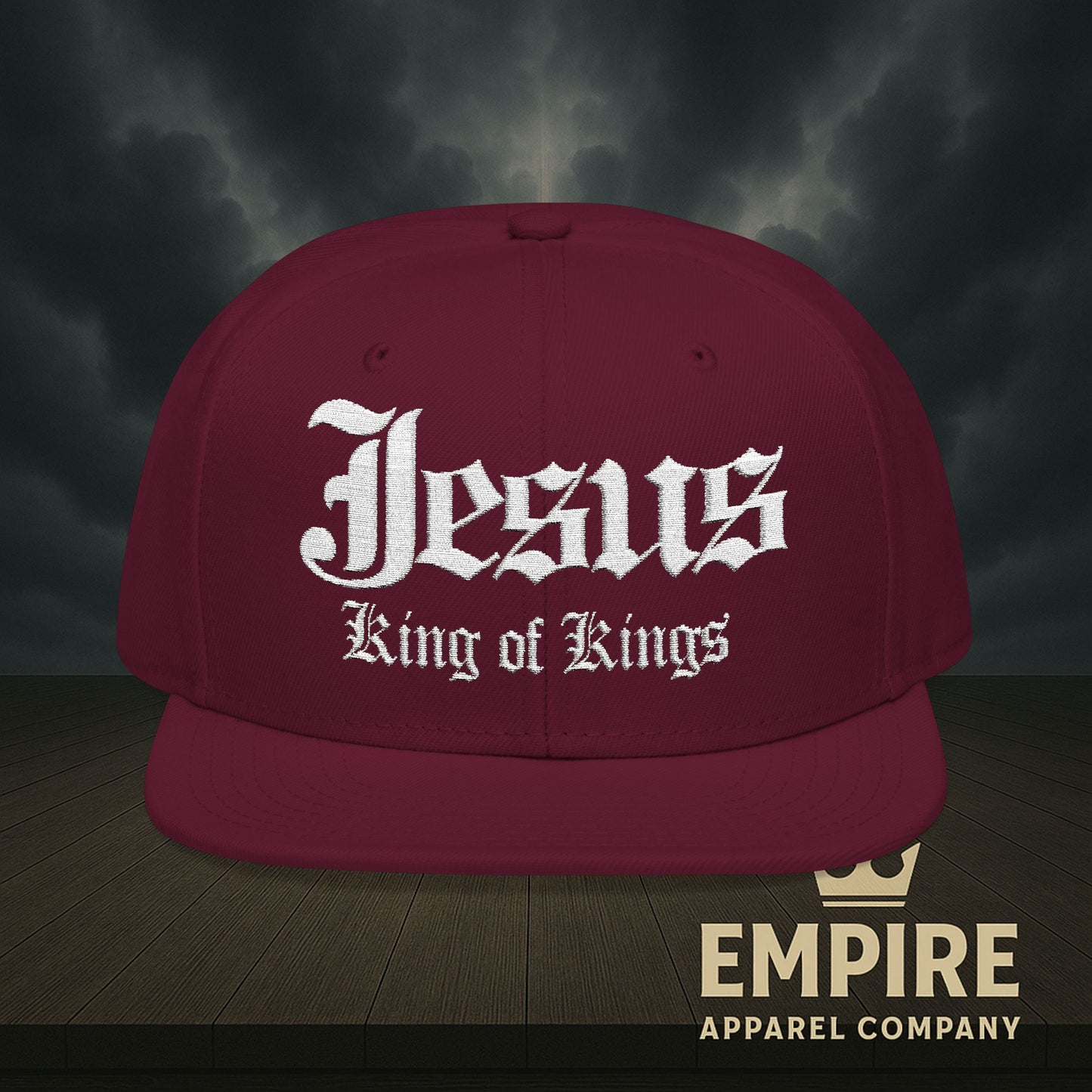 Embroidered Snapback Cap - Jesus King of Kings Hat