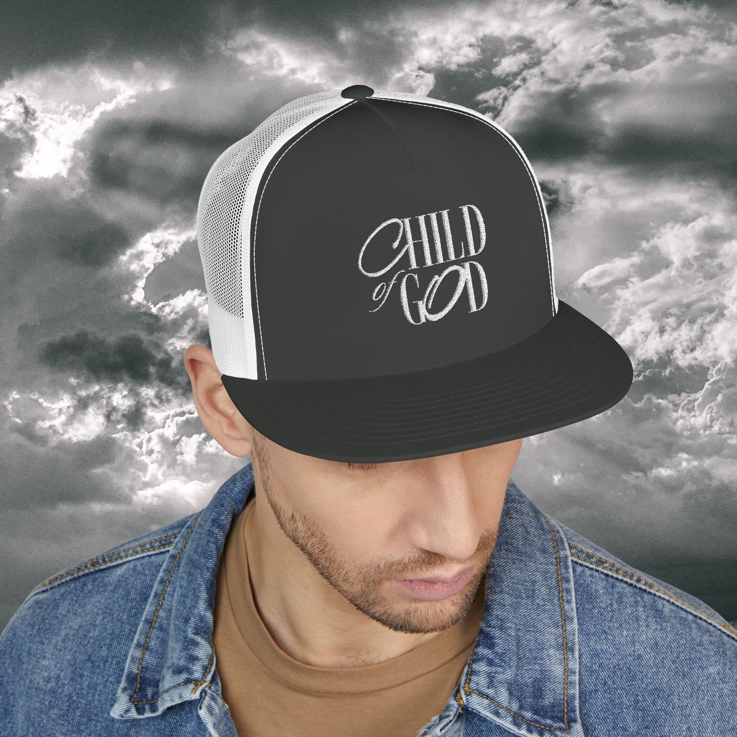 Embroidered Trucker Cap, Stylish Hat, Child of God Design, Faith-Based Apparel, Perfect Gift for Outdoor Activities, Summer Fashion