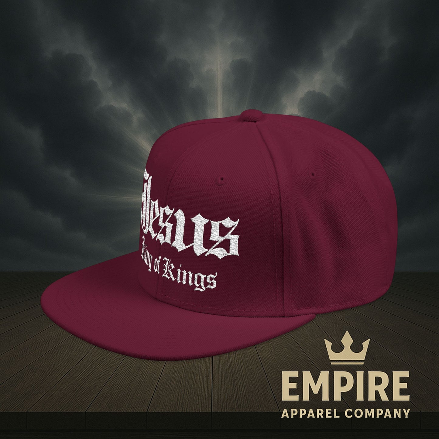 Embroidered Snapback Cap - Jesus King of Kings Hat